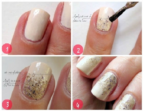 Gradient glitter nails in 4 easy steps